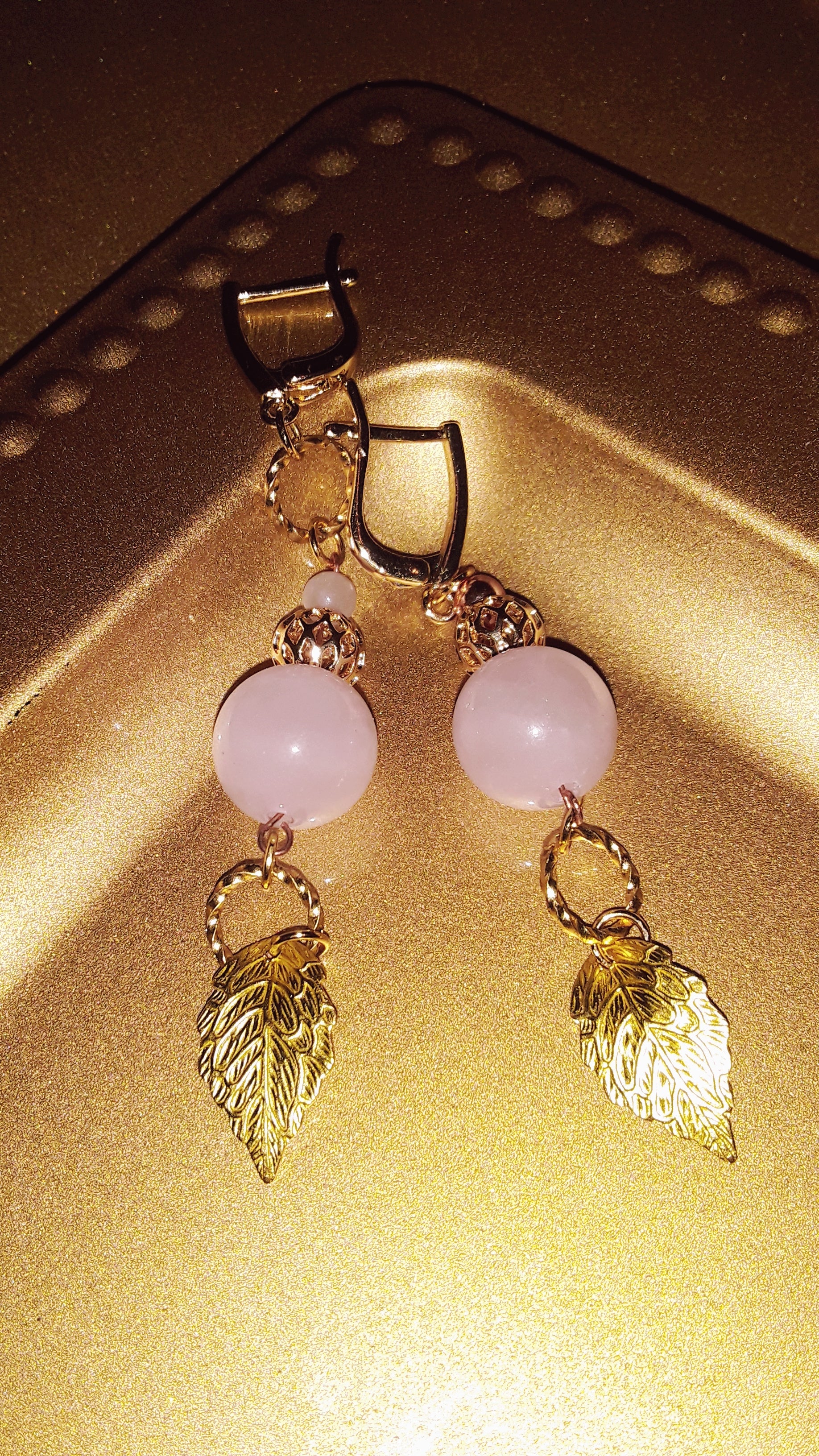 SUMMON ALL BEAUTY - VENUS - rose quartz earrings-filigree