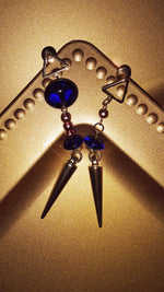 Load image into Gallery viewer, TRUE BLUE MAGIC WOMAN - earrings - blue glass
