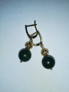 LOBES OF JADE - jade earrings - gold