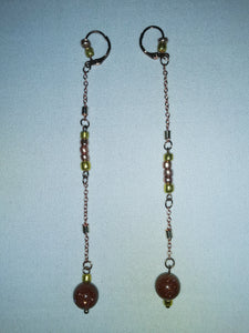 GO FOR GOLD - drop earrings - goldstone