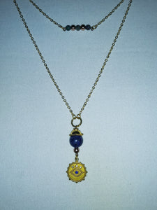 THE EYES HAVE IT - layered necklace - blue pave