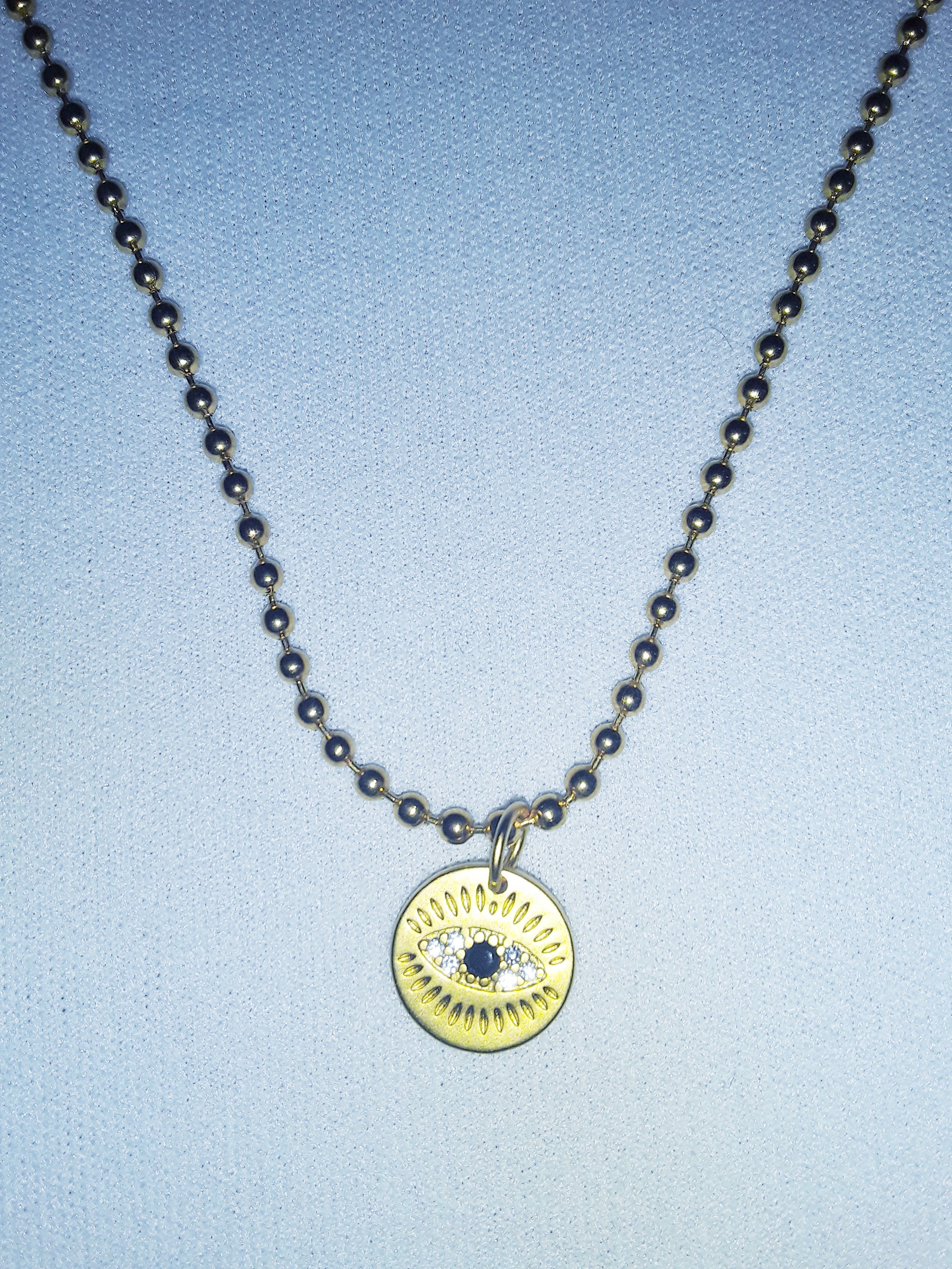 EYE ROLLIN' - lucky eye - gold ball chain