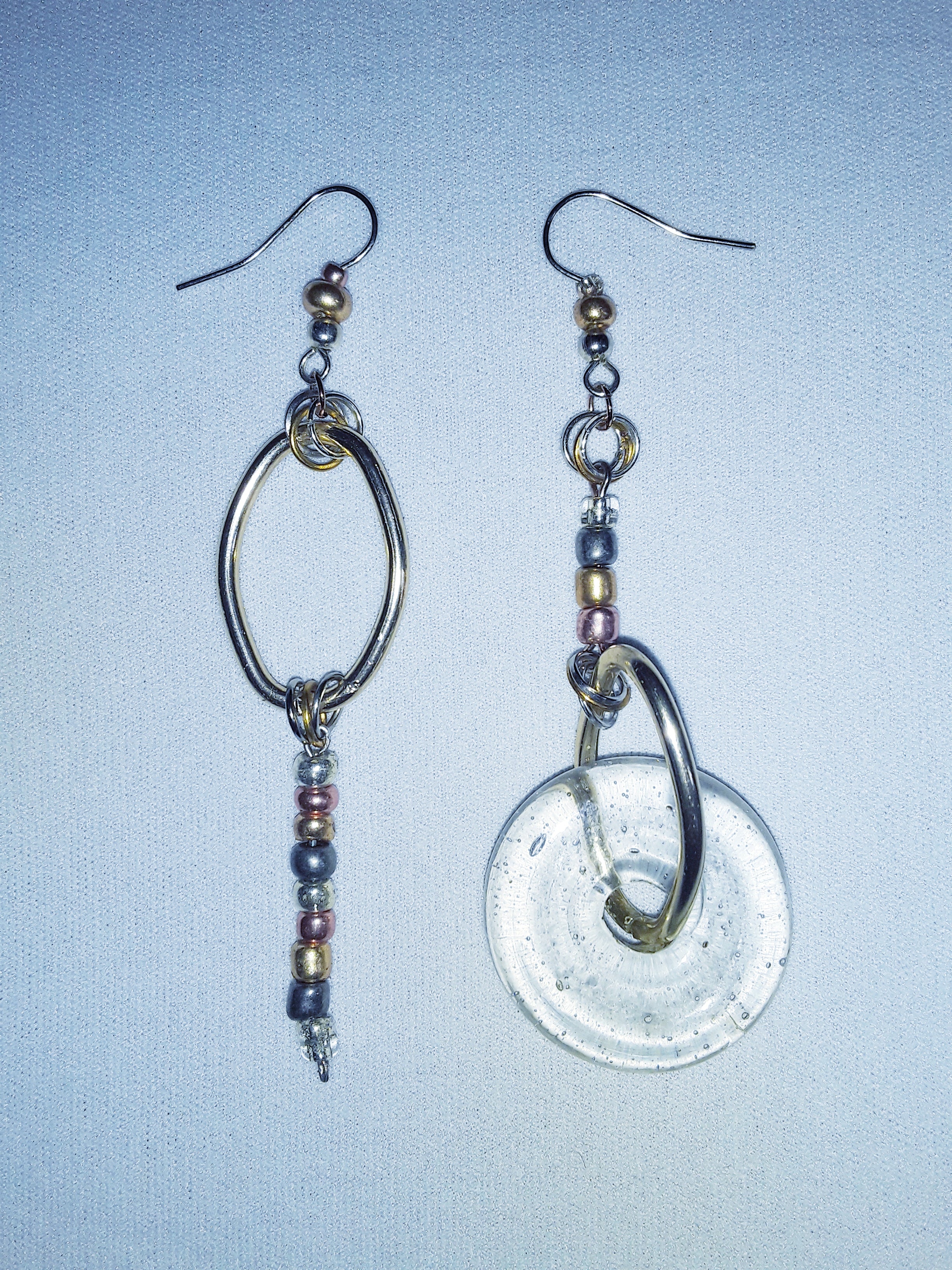 ALL THAT GLASS - dangle earrings- glass - multi