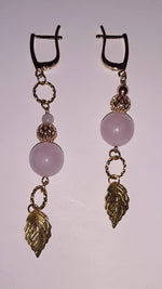 Load image into Gallery viewer, SUMMON ALL BEAUTY - VENUS - rose quartz earrings-filigree
