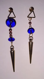 Load image into Gallery viewer, TRUE BLUE MAGIC WOMAN - earrings - blue glass
